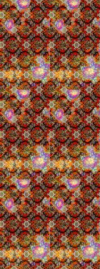 Kahverengi ve bej renkli çiçekler. Kumaş desenli papatya çiçekleri ayrıntıları.