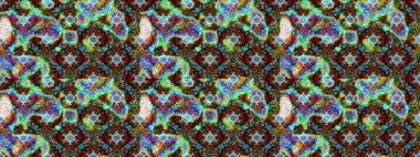 Çizim kalıbı. Raster illüstrasyonu. Ultraviyole kumaş deseni. Organik motif arkaplanı.