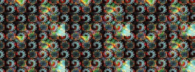 Yaz çiçekleri teması. Suluboya resim taklit Raster çizimi. Klasik çiçekler. Siyah ve mavi renkler. El çizimi soyut süslü elementler.