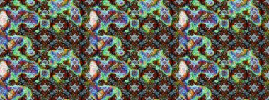 Çizim kalıbı. Raster illüstrasyonu. Ultraviyole kumaş deseni. Organik motif arkaplanı.