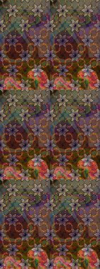 Soyut zarafet, çiçekli arkaplan deseni. Raster Güzel kumaş deseni.