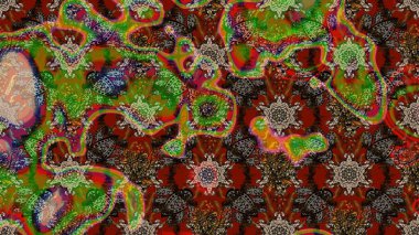 Güzel kumaş deseni. El çizimi. Çiçekler, dallar, bitkiler ve çiçekler. Raster illüstrasyonu.