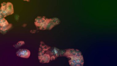 Raster illüstrasyonu. Gri renklerde bahar çiçekleri. Patlayan çiçekler soyut olarak yerleştirilmiş. Raster deseni.