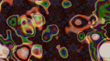 Raster illüstrasyonu. Kahverengi, yeşil ve gri renklerde Asya tekstili. Suluboya çiçekli çiçek deseni.