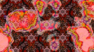 Çiçekler suluboya eskiz deseni. Raster Stili kumaş deseni.