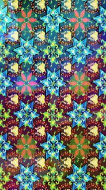 Tatil havası. Nazik romantik baskı. Raster güzel bir çiçek deseni çizmiş. Mavi ve yeşil renkli çiçekler. Bahar mevsimi.