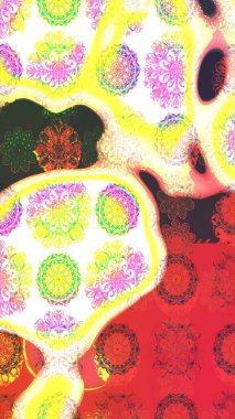 Parlak elementlerin. El çizimi Raster çizimi. Çizim çiçek deseni duvar kağıdı, web sitesi arkaplanı, paket kağıdı, davetiye, broşür, pankart veya web sitesi için kullanılabilir.