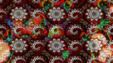 Renkli Bahar Teması eskiz kalıbı. Kahverengi ve siyah renkli çiçekler. Güzel çiçek deseni. Düz Çiçek Elementleri Tasarımı.