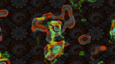 Yumuşak, bahar çiçekli arka plan. Çiçekli karalama şeklinde Raster çiçek deseni. Gri ve siyah renkte çiçekler.