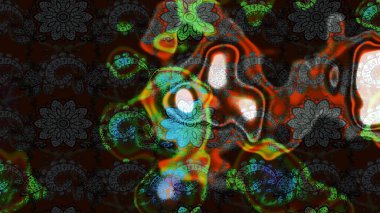 Güzel kumaş deseni. Raster illüstrasyonu. Çiçekler, dallar, bitkiler ve çiçekler. El çizimi.