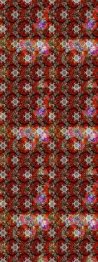 Çiçek desenli eskiz. Düz Çiçek Elementleri Tasarım Raster illüstrasyonu. Renkli Bahar Teması eskiz kalıbı. Kahverengi ve kırmızı renkte çiçekler.