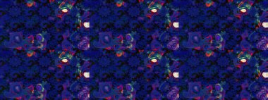 Modern stil dokusu. Çiçek desenli raster, mavi ve siyah çizgi grafik deseni soyut raster arkaplan.