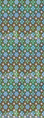 Yatak çarşafları, ceket, paket tasarımı, kumaş ve moda kavramları için tekstil baskısı. Eskiz modeli etnik tasarım. Çiçekleri, deniz kabukları, mandalaları ve suluboya efektleri olan deniz altyapısı.