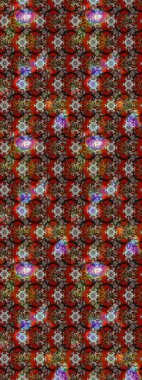 Süslü kumaş deseni. Renkli Bahar Teması eskiz kalıbı. Raster illüstrasyonundaki çiçek desenli çizim. Düz Çiçek Elementleri Tasarımı.