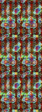 Kahverengi ve yeşil renkli çiçekler. Çiçekli karalama şeklinde Raster çiçek deseni. Nazikçe, güzel çiçek arkaplanı..