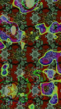 Suluboya etkisi. Botanik çizim kalıbı. Organik elementler. Raster deseni.