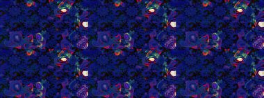 Modern stil dokusu. Çiçek desenli raster, mavi ve siyah çizgi grafik deseni soyut raster arkaplan.