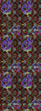 Renkli Bahar Teması eskiz kalıbı. Düz Çiçek Elementleri Tasarımı. Süslü kumaş deseni. Raster illüstrasyonunda çiçek deseni çizimi.