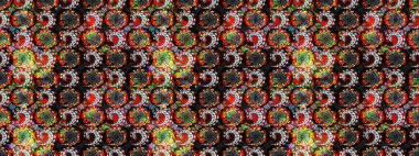 Raster çiçek desenli çiçek deseni, yapraklar, dekoratif elementler, sıçrama, lekeler, el çizimi kontur çizgileri ve Doodle çizim stili, grafik raster çizim çizimi.