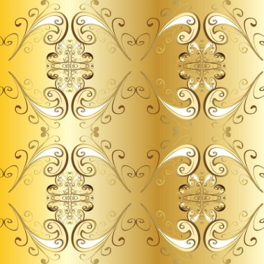 Altın kar taneleri basit, pürüzsüz desen. Sarı ve bej renklerde vektör altın desen. Soyut duvar kâğıdı, ambalaj dekorasyonu. Kışın sembolü, Mutlu Noel tatili, Mutlu yıllar 2019.