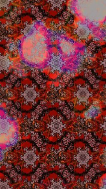 Kahverengi, kırmızı ve pembe renklerde çiçekler. Çiçekli karalama şeklinde Raster çiçek deseni. Yumuşak, bahar çiçekli arka plan.