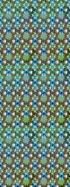 Raster illüstrasyonundaki çiçek desenli çizim. Suluboya tarzında yeşil renkte çiçekler.