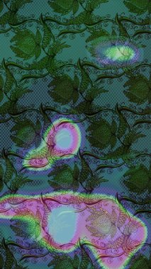 Yapraklı çizim şekli. Poster ya da kapak için arka plan. Davetiye ve kartpostal tasarımı için dekoratif çiçek unsurları. Tekstil için figür. Sevimli zarif çiçekler Raster illüstrasyonu.