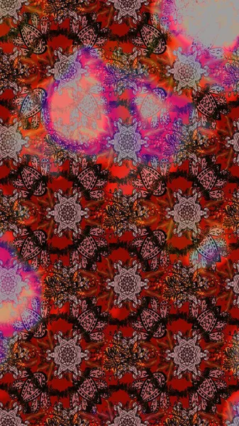 Kahverengi, kırmızı ve pembe renklerde çiçekler. Çiçekli karalama şeklinde Raster çiçek deseni. Yumuşak, bahar çiçekli arka plan.