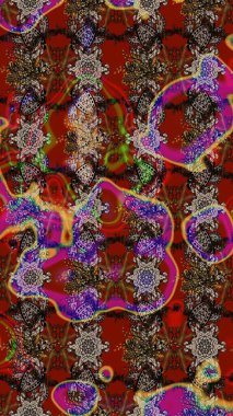 Nazik, yaz çiçekleri kahverengi ve kırmızı renklerde. Küçük çiçekteki sevimli çiçek deseni. Raster illüstrasyonu. Raster deseni.