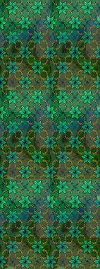 Düz Çiçek Elementleri Tasarımı. Renkli Bahar Teması eskiz kalıbı. Yeşil ve mavi renkte çiçekler. Raster illüstrasyonunda çiçek deseni çizimi.