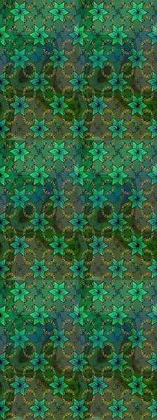 Düz Çiçek Elementleri Tasarımı. Renkli Bahar Teması eskiz kalıbı. Yeşil ve mavi renkte çiçekler. Raster illüstrasyonunda çiçek deseni çizimi.