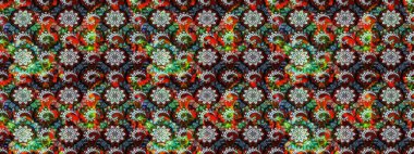 Çizim kalıbı. Raster illüstrasyonu. Ultraviyole kumaş deseni. Organik motif arkaplanı.