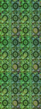 Yeşil ve gri renkli çiçekler. Raster illüstrasyonunda çiçek deseni çizimi.