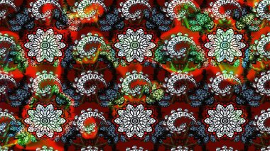 Siyah ve kırmızı renkte çiçekler. Elle boyanmış suluboya resim çizimi çiçekler ve bitkiler.