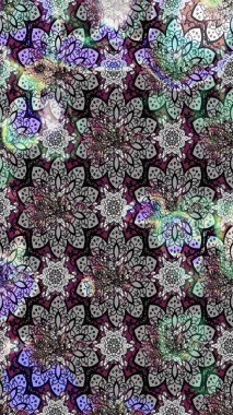 Tekstil veya kitap kapakları, imalat, duvar kağıtları, baskı, hediye paketi ve yapıştırma kitabı için çiçek eskizi geçmişi. Küçük çaplı çiçeklerdeki basit şirin desenler. Raster illüstrasyonu.