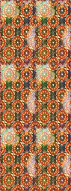 Raster illüstrasyonu. Kusursuz damaske klasik altın desen. Tekrarlayan elementlerle soyut arkaplan oluşturun. Kahverengi ve turuncu renklerde altın desenli altın elementler.