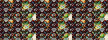 Raster illüstrasyonu. Siyah ve nötr renklerde siyah ve nötr papatyalar deseni. Siyah ve nötr renklerde.