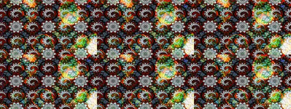 Raster illüstrasyonu. Siyah ve nötr renklerde siyah ve nötr papatyalar deseni. Siyah ve nötr renklerde.