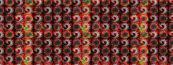 Halk tarzı. Moda baskıları için zarif bir şablon. Modern çiçek arkaplanı. Parlak renkli çiçekleri olan ve siyah ve kırmızı renkte yaprakları olan muhteşem bir çiçek deseni..