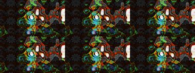 Çiçekler, dallar, bitkiler ve çiçekler. Raster illüstrasyonu. El çizimi. Güzel kumaş deseni.