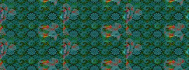 Renkli Yaz Temalı eskiz kalıbı. Düz Çiçek Elementleri Tasarımı. Sevimli çiçek raster deseni. Mavi ve yeşil renkte çiçekler.