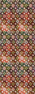 Eskiz arkaplan modeli. Yapraklı çiçekler ve kahverengi ve nötr renklerde papatya çiçekleri. Raster - stok.