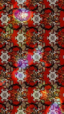 Raster düz çiçek çizim deseni. Hediye ambalaj kağıdı, tebrik kartları, posterler ve pankart tasarımı. Kahverengi, kırmızı ve siyah renkte çiçekler.