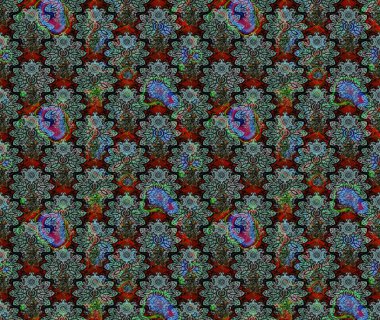 Eskiz geçmişi. Raster. Kumaş, tekstil, duvar kağıdı baskısı için. Raster illüstrasyonu. Eski usul. Tomurcukları çiçekli sevimli çiçek deseni..