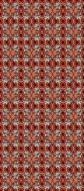 Paisleys zarif çiçek desenli arkaplan duvar kâğıdı illüstrasyonu. Klasik stil, modern 3D çizgili sanat eseri, kırmızı ve kahverengi desenli çiçek yaprakları ve süslemeleri..