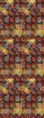 Gri ve kahverengi renkli çiçekler. Raster düz çiçek çizim deseni. Tasarım hediye paketi, tebrik kartları, posterler ve afiş tasarımı.