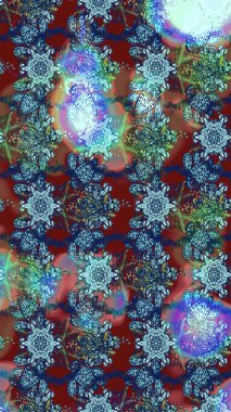 Güzel kumaş deseni. Renkli Yaz Temalı eskiz kalıbı. Düz Çiçek Elementleri Tasarımı. Raster illüstrasyonunda çiçek deseni çizimi.