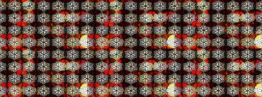 Çiçekli siyah ve kahverengi eskiz deseni. Klasik taslak çizimi. Raster çiçek izi..