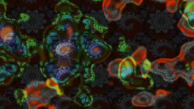 Hediye ambalaj kağıdı, tebrik kartları, posterler ve pankart tasarımı. Gri ve kahverengi renkli çiçekler. Raster düz çiçek çizim deseni.