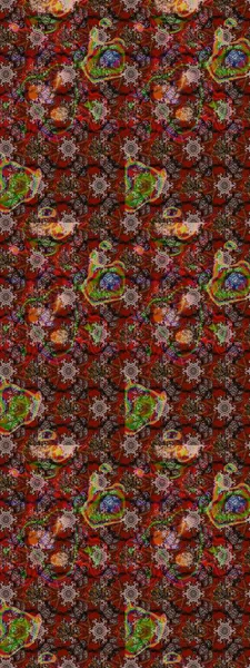 Raster illüstrasyonu. Düz Çiçek Elementleri Tasarımı. Kahverengi ve kırmızı renkte çiçekler. Çiçekli çiçek deseni, suluboya. Renkli Bahar Teması çizim şablonu.